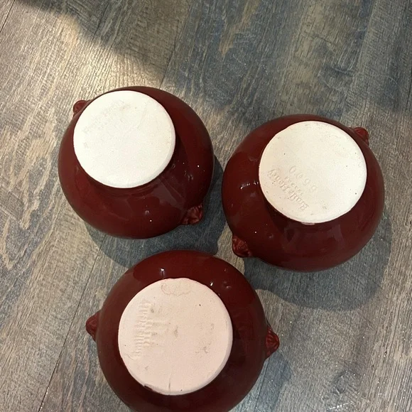 3 EMILE HENRY Cerise Footed Lion's Head Soup Bowl (Provencale Red) France - Picture 8 of 9